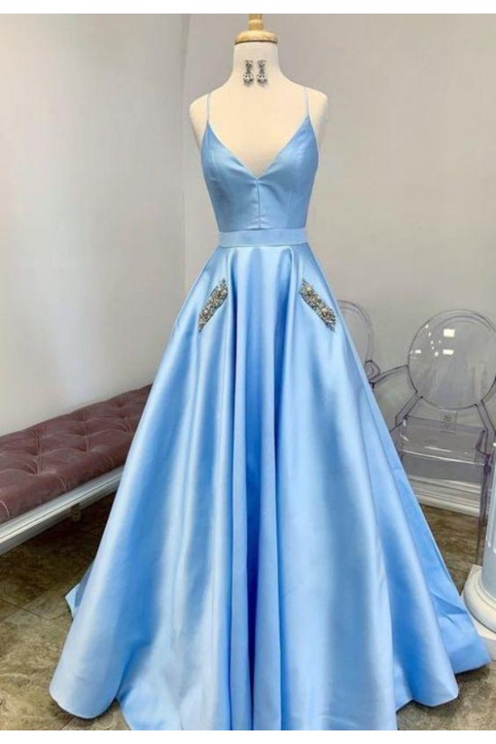 A-Line Beaded V-Neck Long Prom Dresses Formal Evening Gowns 6011446 A-Line Beaded V-Neck Long Prom Dresses Formal Evening Gowns 6011446