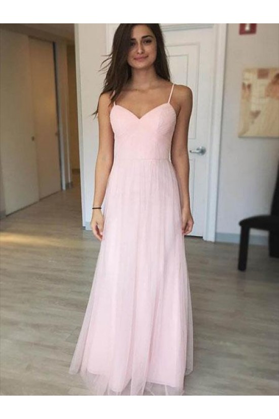 A-Line Long Pink Tulle Prom Dresses Formal Evening Gowns 6011447 A-Line Long Pink Tulle Prom Dresses Formal Evening Gowns 6011447