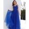 A-Line Beaded Lace Long Tulle Prom Dresses Formal Evening Gowns 6011448