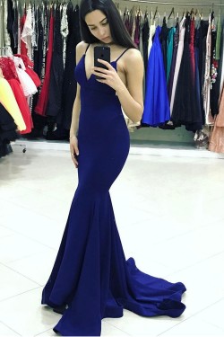Mermaid V-Neck Long Prom Dresses Formal Evening Gowns 6011454
