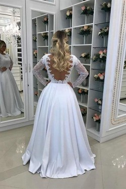 A-Line Long White Lace Prom Dresses Formal Evening Gowns 6011458