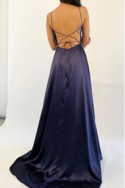 Sexy Long V-Neck Prom Dresses Formal Evening Gowns 6011461