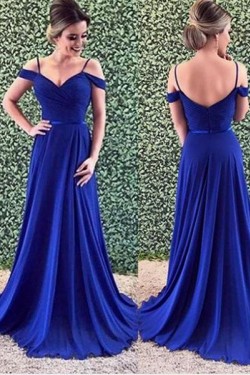 A-Line Off-the-Shoulder Long Prom Dresses Formal Evening Gowns 6011463