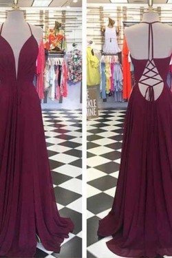 A-Line Chiffon Long Prom Dresses Formal Evening Gowns 6011466