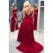A-Line Long Red Two Pieces Prom Dresses Formal Evening Gowns 6011468