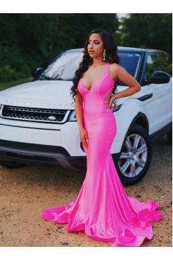 Mermaid V-Neck Long Prom Dresses Formal Evening Gowns 6011476