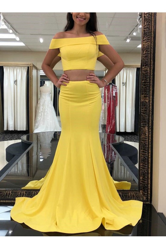 Long Yellow Mermaid Two Pieces Prom Dresses Formal Evening Gowns 6011477 Long Yellow Mermaid Two Pieces Prom Dresses Formal Evening Gowns 6011477
