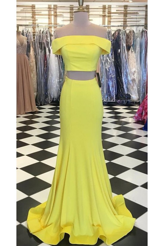 Long Yellow Mermaid Two Pieces Prom Dresses Formal Evening Gowns 6011477 Long Yellow Mermaid Two Pieces Prom Dresses Formal Evening Gowns 6011477
