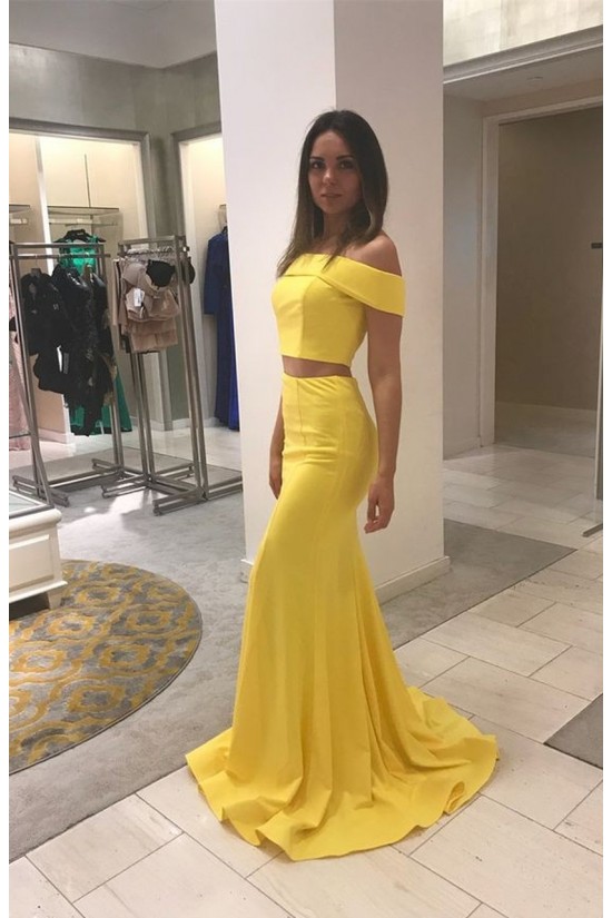 Long Yellow Mermaid Two Pieces Prom Dresses Formal Evening Gowns 6011477 Long Yellow Mermaid Two Pieces Prom Dresses Formal Evening Gowns 6011477