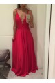 A-Line Long Red V-Neck Prom Dresses Formal Evening Gowns 6011479 A-Line Long Red V-Neck Prom Dresses Formal Evening Gowns 6011479