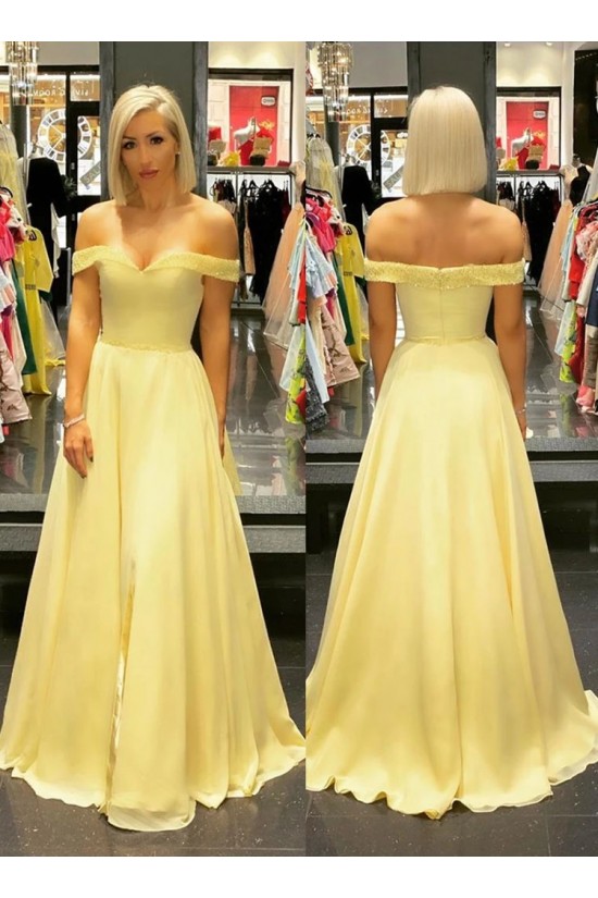 A-Line Beaded Off-the-Shoulder Long Prom Dresses Formal Evening Gowns 6011484 A-Line Beaded Off-the-Shoulder Long Prom Dresses Formal Evening Gowns 6011484