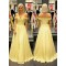 A-Line Beaded Off-the-Shoulder Long Prom Dresses Formal Evening Gowns 6011484