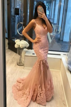 Mermaid Lace Long Prom Dresses Formal Evening Gowns 6011488
