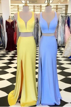 Mermaid Two Pieces Long Prom Dresses Formal Evening Gowns 6011495