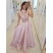 A-Line Beaded Lace Long Pink Prom Dresses Formal Evening Gowns 6011499