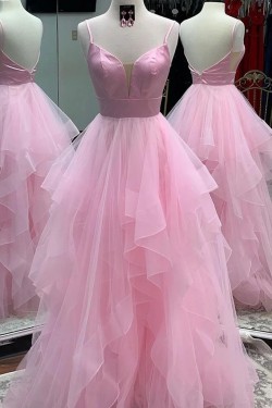 A-Line Long Pink Prom Dresses Formal Evening Gowns 6011501