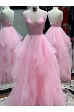 A-Line Long Pink Prom Dresses Formal Evening Gowns 6011501