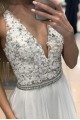 A-Line Beaded V-Neck Long Prom Dresses Formal Evening Gowns 6011502 A-Line Beaded V-Neck Long Prom Dresses Formal Evening Gowns 6011502