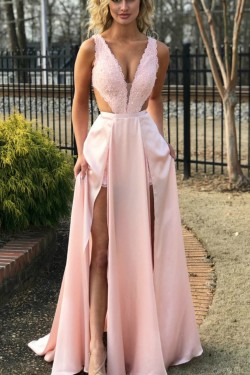 A-Line Beaded Lace Long Prom Dresses Formal Evening Gowns 6011505