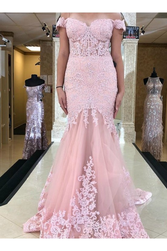 Mermaid Lace Off-the-Shoulder Long Prom Dresses Formal Evening Gowns 6011507 Mermaid Lace Off-the-Shoulder Long Prom Dresses Formal Evening Gowns 6011507