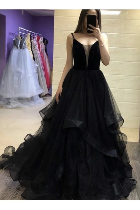 Long Black Tulle Prom Dresses Formal Evening Gowns 6011519 Long Black Tulle Prom Dresses Formal Evening Gowns 6011519