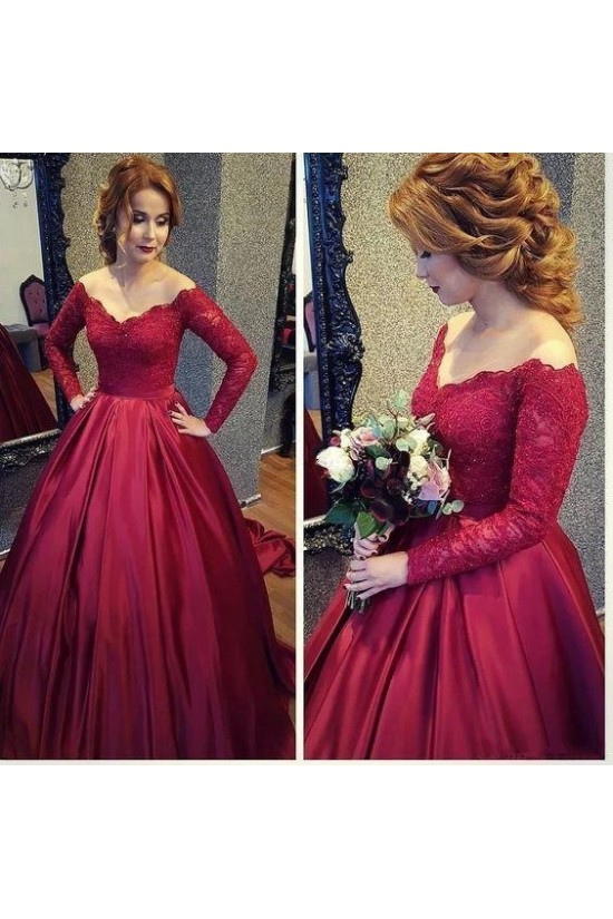 Ball Gown Beaded Lace Long Sleeves Prom Dresses Formal Evening Gowns 6011521 Ball Gown Beaded Lace Long Sleeves Prom Dresses Formal Evening Gowns 6011521