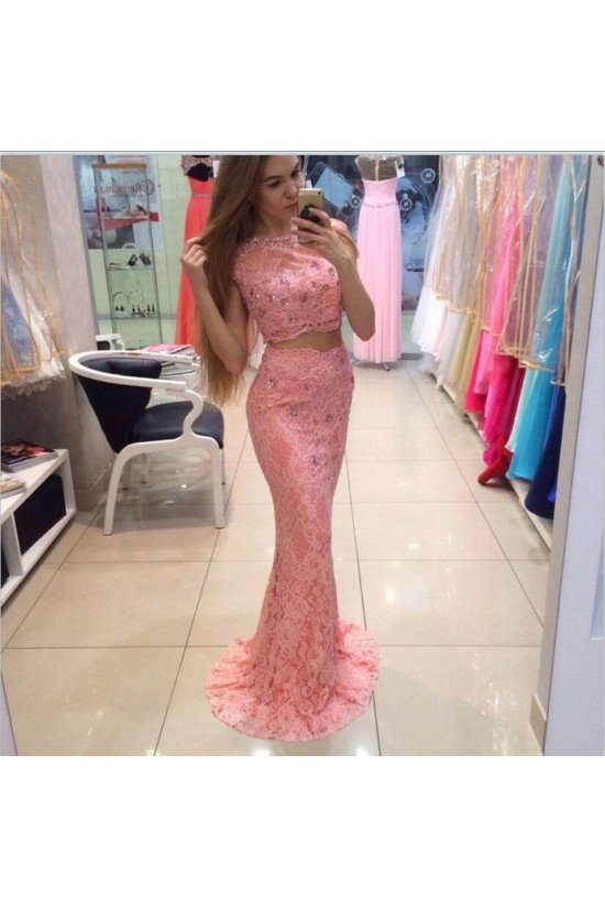 Mermaid Two Pieces Beaded Lace Long Prom Dresses Formal Evening Gowns 6011522 Mermaid Two Pieces Beaded Lace Long Prom Dresses Formal Evening Gowns 6011522