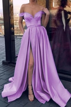 A-Line Off-the-Shoulder Long Prom Dresses Formal Evening Gowns 6011537