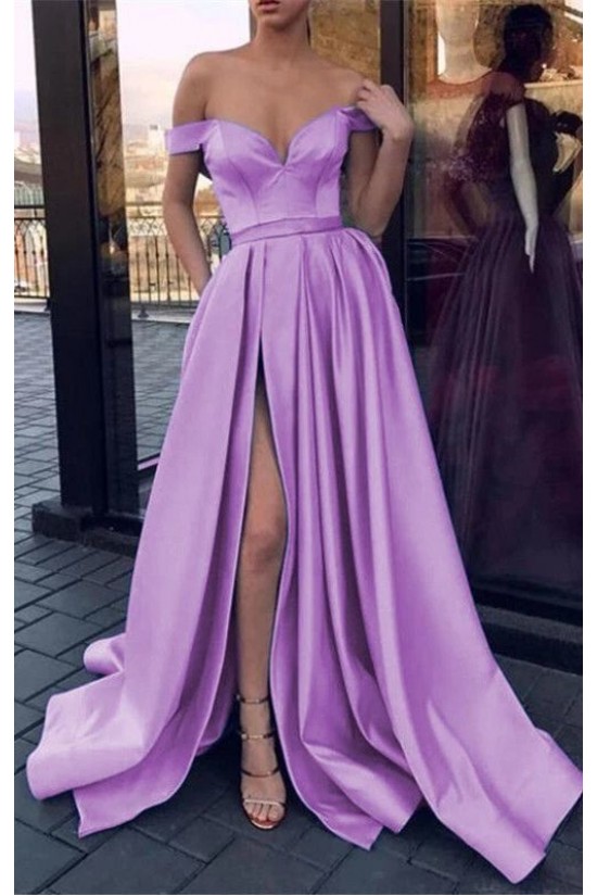 A-Line Off-the-Shoulder Long Prom Dresses Formal Evening Gowns 6011537