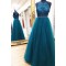 A-Line Beaded Lace Tulle Long Prom Dresses Formal Evening Gowns 6011544