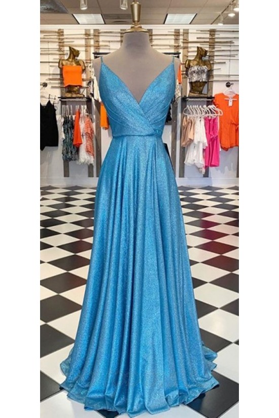 A-Line Sparkle V-Neck Long Prom Dresses Formal Evening Gowns 6011553 A-Line Sparkle V-Neck Long Prom Dresses Formal Evening Gowns 6011553