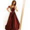 A-Line Satin Off-the-Shoulder Long Prom Dresses Formal Evening Gowns 6011555