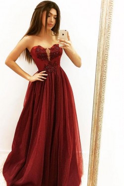 A-Line Beaded Lace Long Prom Dresses Formal Evening Gowns 6011556