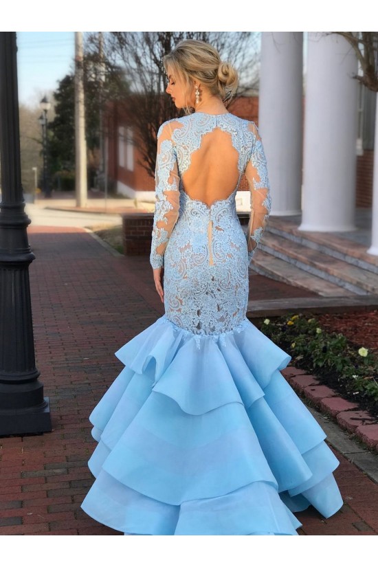 Mermaid Long Sleeves Lace Prom Dresses Formal Evening Gowns 6011560 Mermaid Long Sleeves Lace Prom Dresses Formal Evening Gowns 6011560