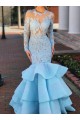 Mermaid Long Sleeves Lace Prom Dresses Formal Evening Gowns 6011560 Mermaid Long Sleeves Lace Prom Dresses Formal Evening Gowns 6011560