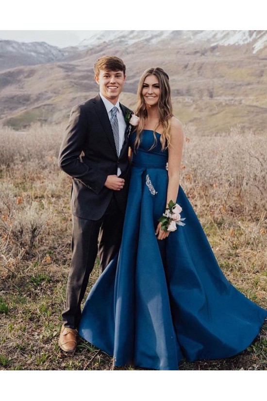 A-Line Strapless Beaded Long Prom Dresses Formal Evening Gowns 6011562 A-Line Strapless Beaded Long Prom Dresses Formal Evening Gowns 6011562