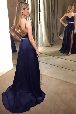 A-Line Beaded Long Prom Dresses Formal Evening Gowns 6011568