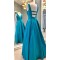 A-Line V-Neck Long Prom Dresses Formal Evening Gowns 6011569
