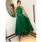 High Low Asymmetrical Long Green Halter Prom Dresses Formal Evening Gowns 6011571