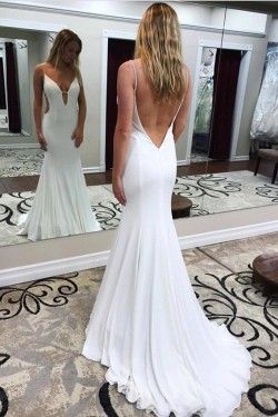Long White Mermaid Prom Dresses Formal Evening Gowns 6011574