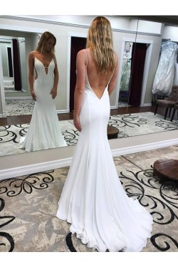 Long White Mermaid Prom Dresses Formal Evening Gowns 6011574