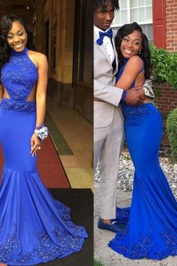 Mermaid Beaded Lace Long Prom Dresses Formal Evening Gowns 6011579