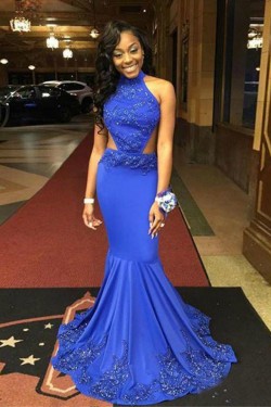 Mermaid Beaded Lace Long Prom Dresses Formal Evening Gowns 6011579