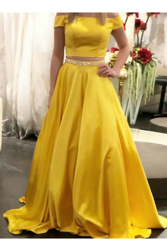 A-Line Beaded Long Two Pieces Prom Dresses Formal Evening Gowns 6011583 A-Line Beaded Long Two Pieces Prom Dresses Formal Evening Gowns 6011583