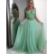 A-Line Beaded Two Pieces Long Prom Dresses Formal Evening Gowns 6011584