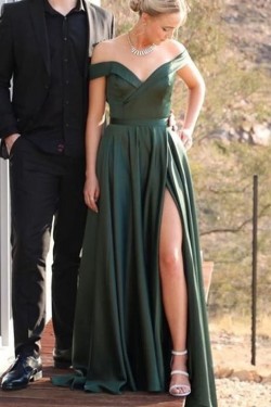 A-Line Off-the-Shoulder Long Prom Dresses Formal Evening Gowns 6011589