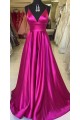 A-Line Long Satin V-Neck Prom Dresses Formal Evening Gowns 6011591 A-Line Long Satin V-Neck Prom Dresses Formal Evening Gowns 6011591
