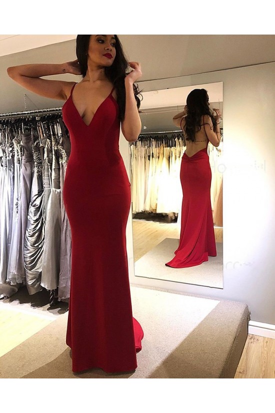 Mermaid V-Neck Backless Long Prom Dresses Formal Evening Gowns 6011593 Mermaid V-Neck Backless Long Prom Dresses Formal Evening Gowns 6011593