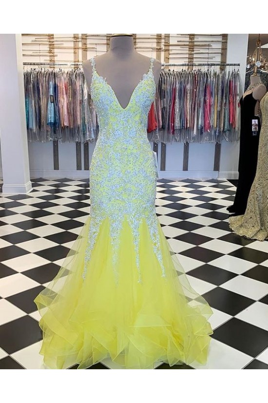 Mermaid Beaded Lace Long Prom Dresses Formal Evening Gowns 6011599 Mermaid Beaded Lace Long Prom Dresses Formal Evening Gowns 6011599