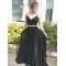 Long Black Beaded Lace Two Pieces Prom Dresses Formal Evening Gowns 6011606